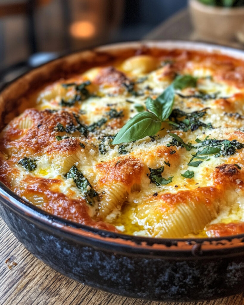 Conchiglie ripiene di spinaci e ricotta al forno