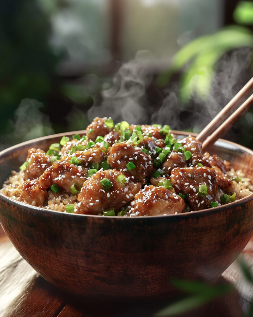 Bowl di riso con pollo alla salsa teriyaki