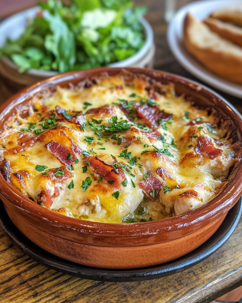 Pollo e Pancetta al Forno con Salsa Ranch Cremosa