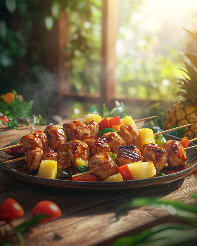 Sp skewers di pollo teriyaki e ananas