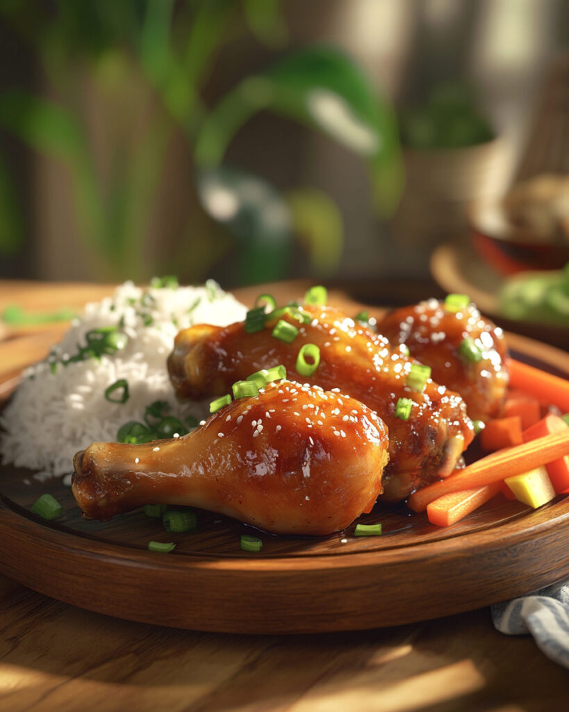 Cosce di pollo glassate al miele e salsa di soia