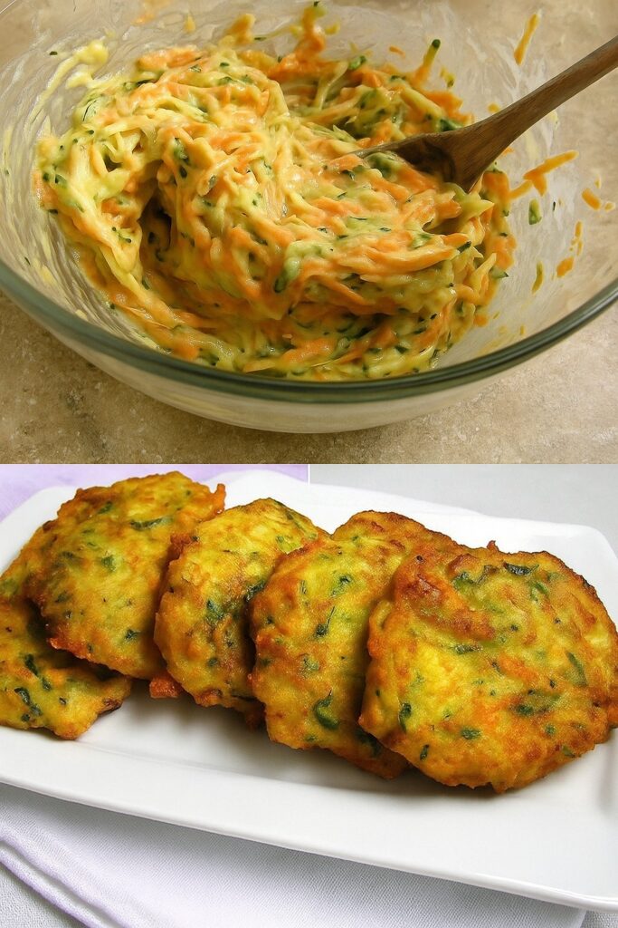Come preparare le frittelle di zucchine e carote più deliziose e croccanti con solo quattro cucchiai di farina.