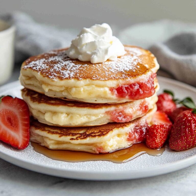 Strawberry Cheesecake Stuffed Pancakes