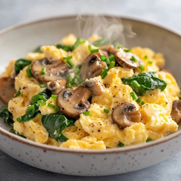 Mushroom Spinach Scrambled Eggs (10-Minutes)